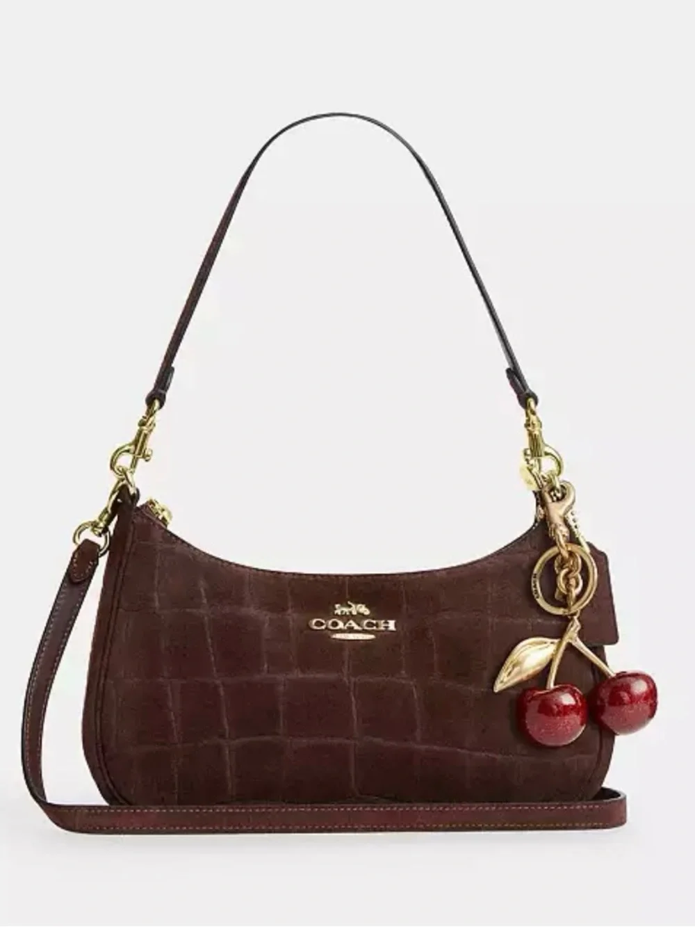 Coach soft Teri Shoulder Bag suede Crossbody handbag purse NWT